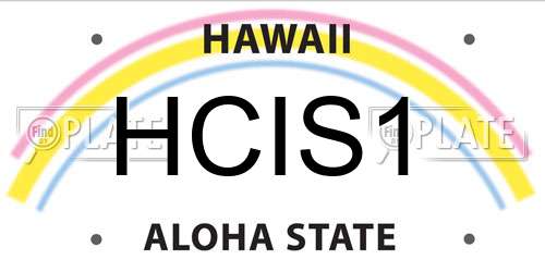 HCIS1 Hawaii License Plate