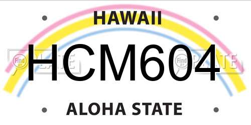 HCM604 Hawaii License Plate