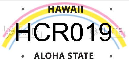 HCR019 Hawaii License Plate