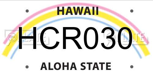HCR030 Hawaii License Plate