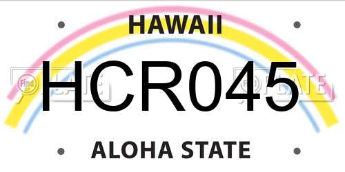 HCR045 Hawaii License Plate