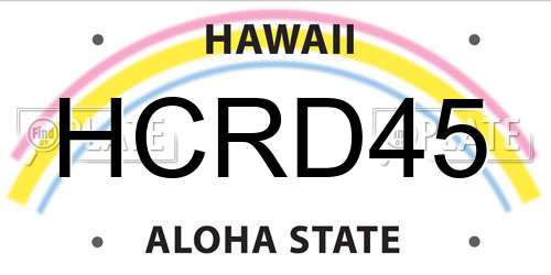 HCRD45 Hawaii License Plate