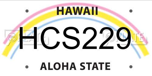 HCS229 Hawaii License Plate
