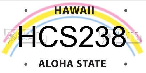 HCS238 Hawaii License Plate