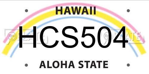 HCS504 Hawaii License Plate