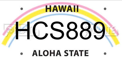 HCS889 Hawaii License Plate