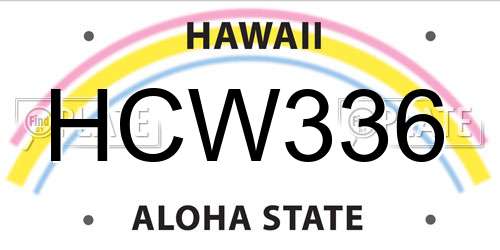 HCW336 Hawaii License Plate