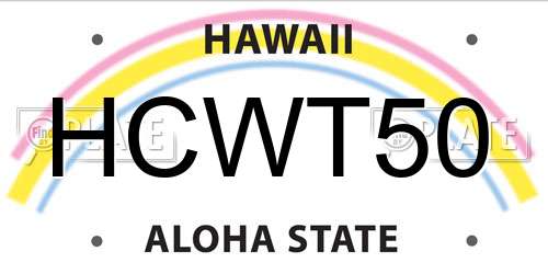 HCWT50 Hawaii License Plate