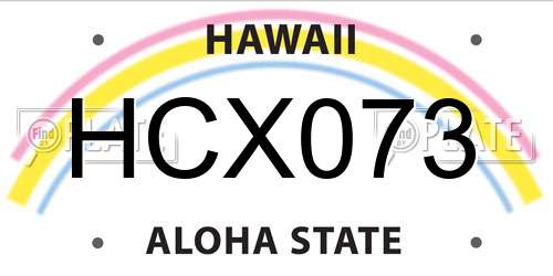 HCX073 Hawaii License Plate