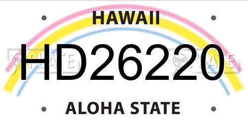 HD26220 Hawaii License Plate