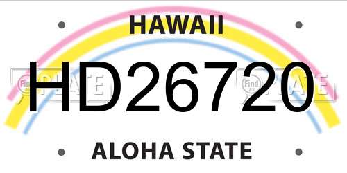 HD26720 Hawaii License Plate