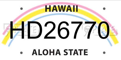 HD26770 Hawaii License Plate