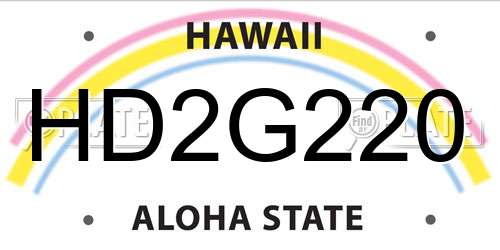 HD2G220 Hawaii License Plate