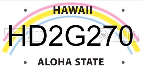 HD2G270 Hawaii License Plate