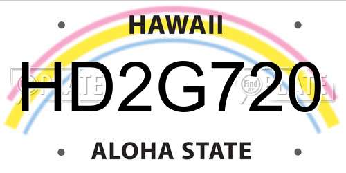 HD2G720 Hawaii License Plate
