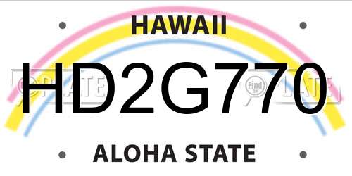 HD2G770 Hawaii License Plate