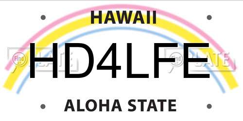 HD4LFE Hawaii License Plate
