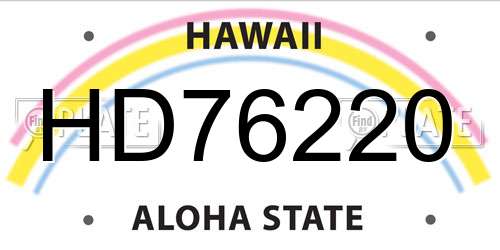 HD76220 Hawaii License Plate