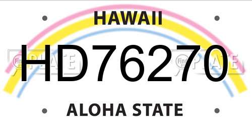 HD76270 Hawaii License Plate
