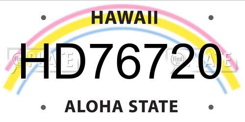 HD76720 Hawaii License Plate