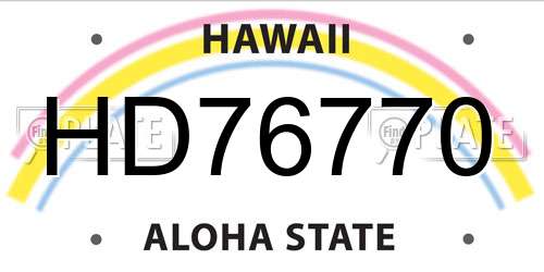 HD76770 Hawaii License Plate