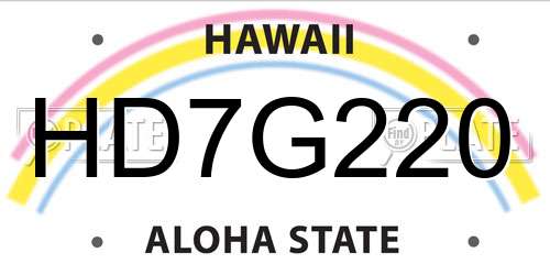 HD7G220 Hawaii License Plate