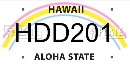 HDD201 Hawaii License Plate