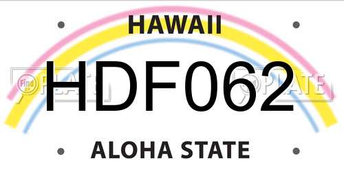 HDF062 Hawaii License Plate