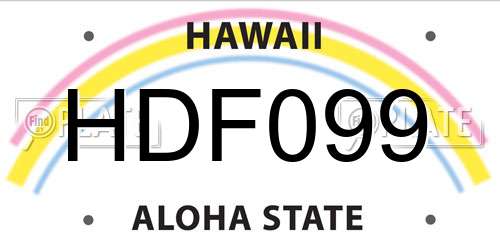 HDF099 Hawaii License Plate