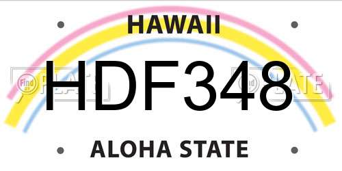 HDF348 Hawaii License Plate