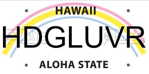 HDGLUVR Hawaii License Plate