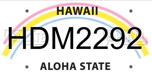 HDM2292 Hawaii License Plate