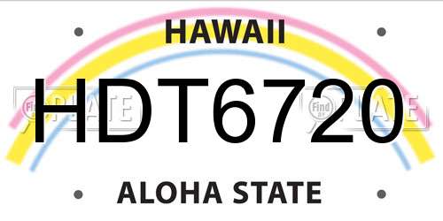 HDT6720 Hawaii License Plate