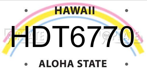 HDT6770 Hawaii License Plate