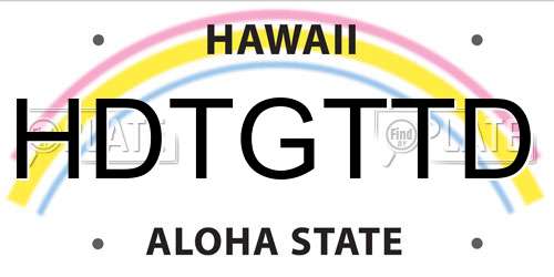 HDTGTTD Hawaii License Plate