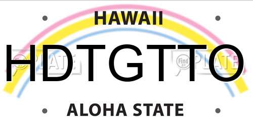 HDTGTTO Hawaii License Plate
