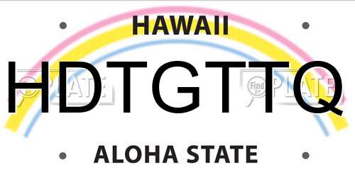 HDTGTTQ Hawaii License Plate