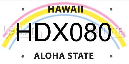 HDX080 Hawaii License Plate