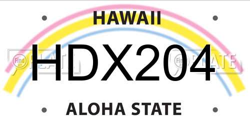 HDX204 Hawaii License Plate