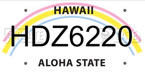 HDZ6220 Hawaii License Plate