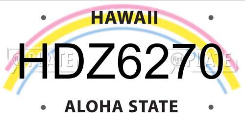 HDZ6270 Hawaii License Plate