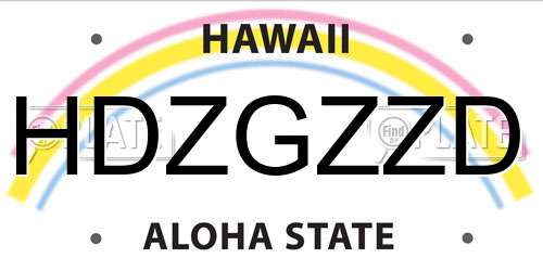 HDZGZZD Hawaii License Plate