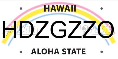 HDZGZZO Hawaii License Plate