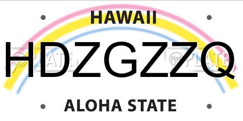 HDZGZZQ Hawaii License Plate