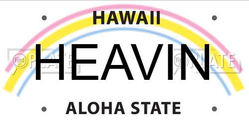 HEAVIN Hawaii License Plate
