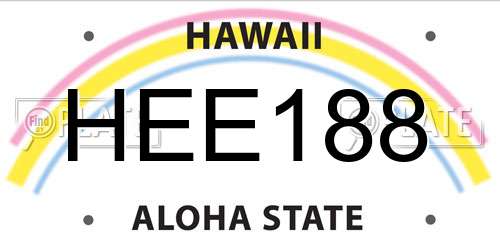 HEE188 Hawaii License Plate