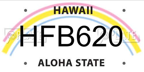 HFB620 Hawaii License Plate