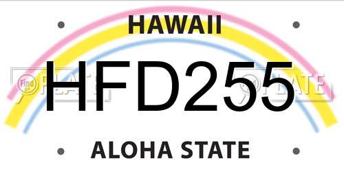 HFD255 Hawaii License Plate