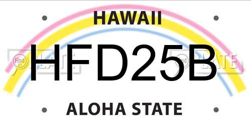 HFD25B Hawaii License Plate