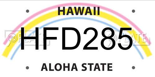 HFD285 Hawaii License Plate